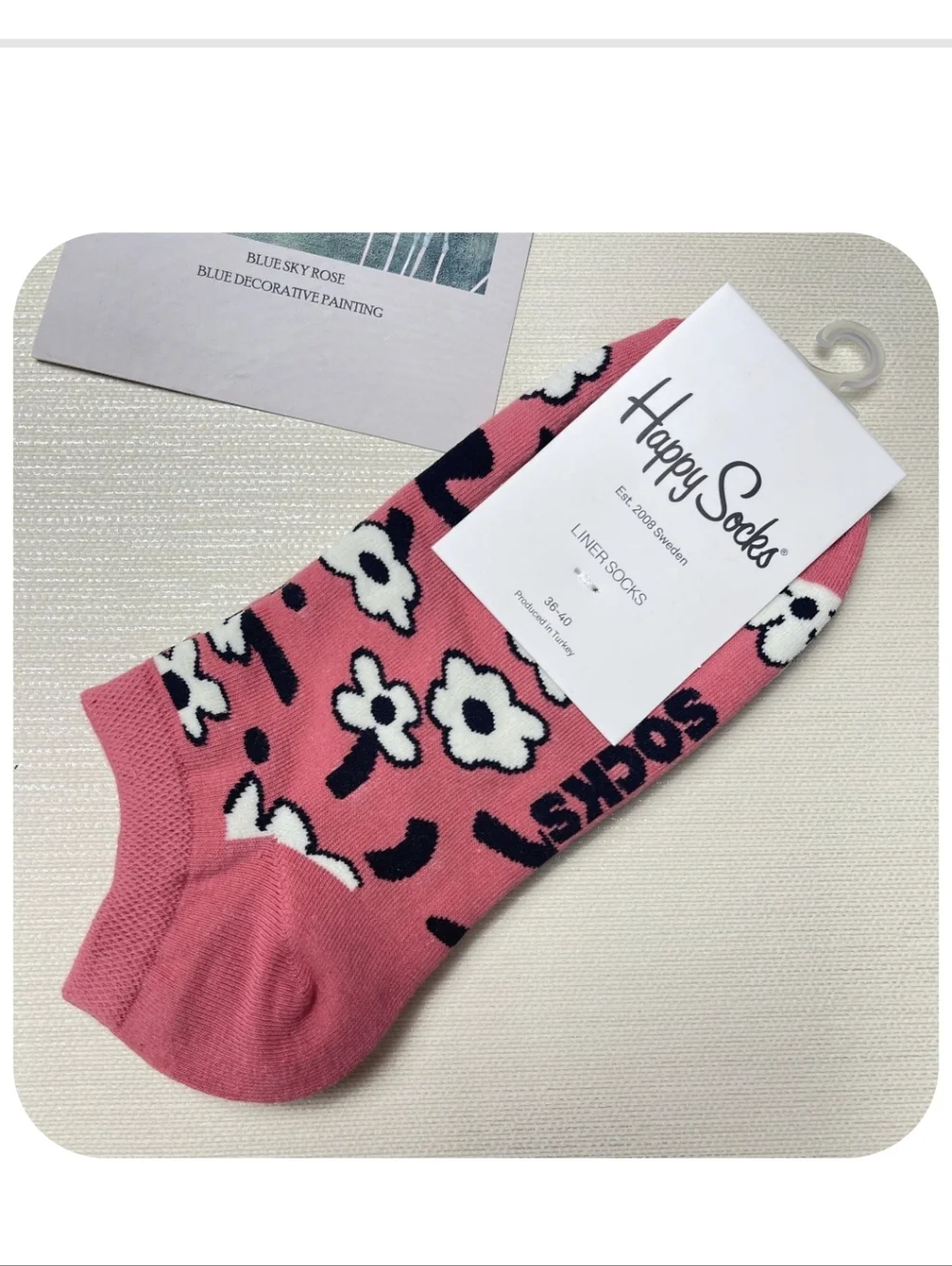Happy Socks Pink Floral Low-Cut Liner Socks